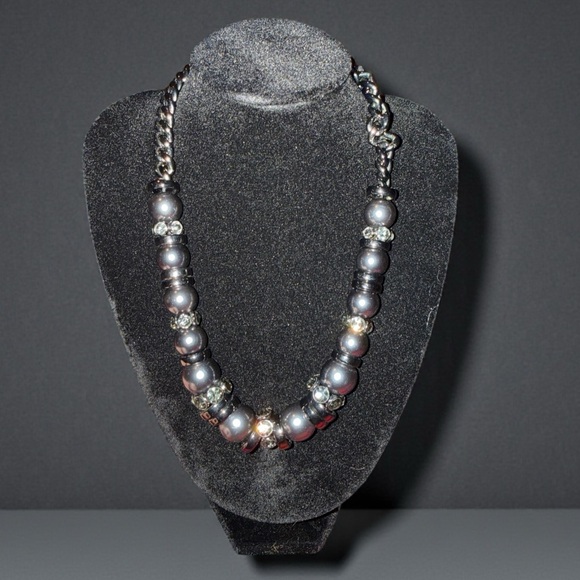 Givenchy Jewelry - Givenchy Silver Gun Metal Beaded Necklace
